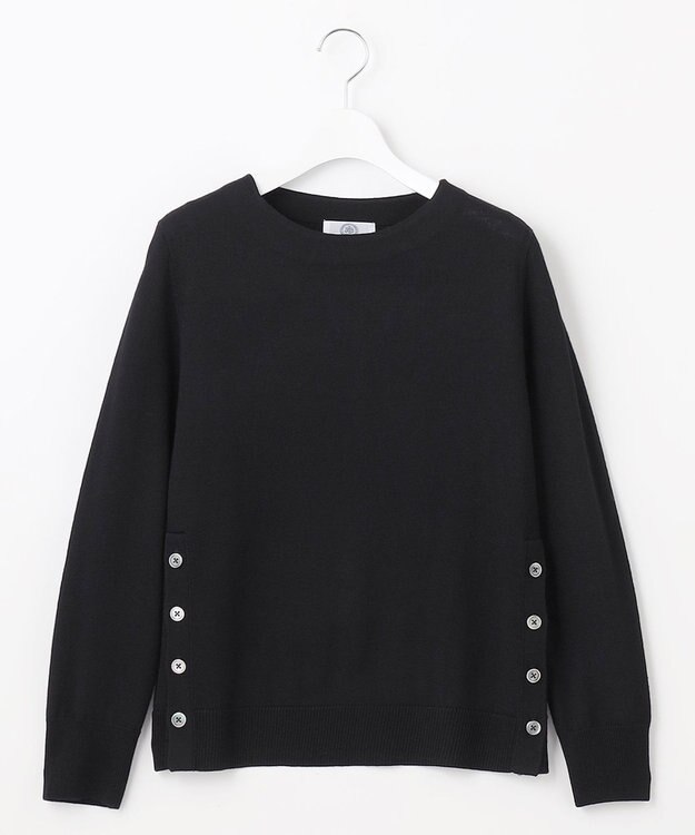 J.PRESS LADIES CLEAR LIGHT WOOL ボートネック ニット ブラック系