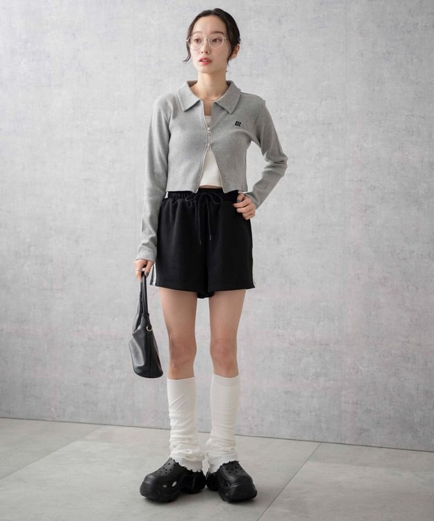 WEGO 【ウエストゴム】スウェットイージーショートパンツ ブラックその他