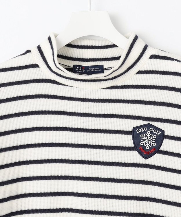 23区GOLF 今シーズンはボーダー柄も仲間入り！【MEN】【吸湿発熱】グランサーモボーダー カットソー アイボリー系1