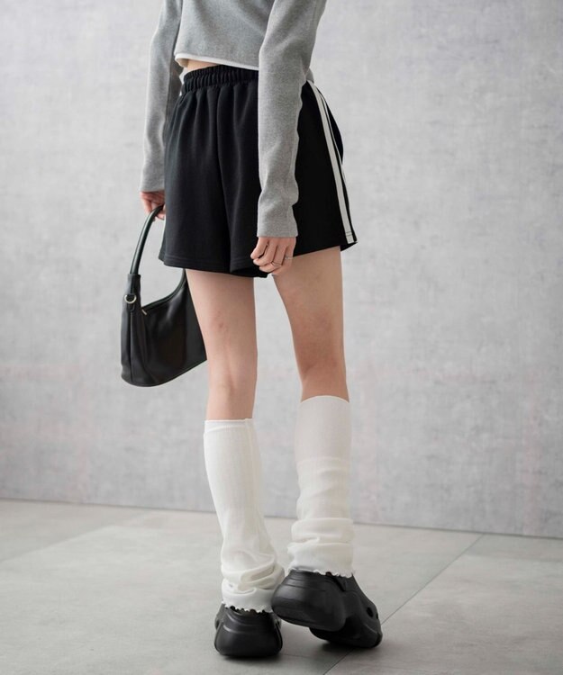 WEGO 【ウエストゴム】スウェットイージーショートパンツ ブラックその他