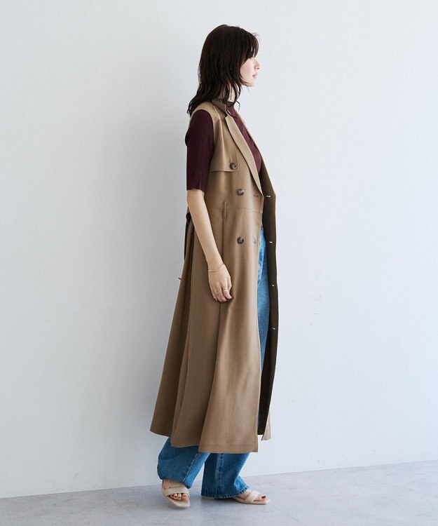 YECCA VECCA 【UVカット/接触冷感】トレンチジレワンピース Beige