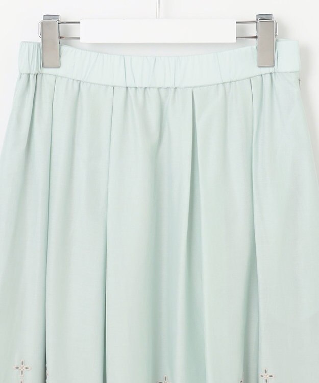 自由区 S 【カタログ掲載・洗える】エンブロイダリーローン スカート アクア×ベージュ