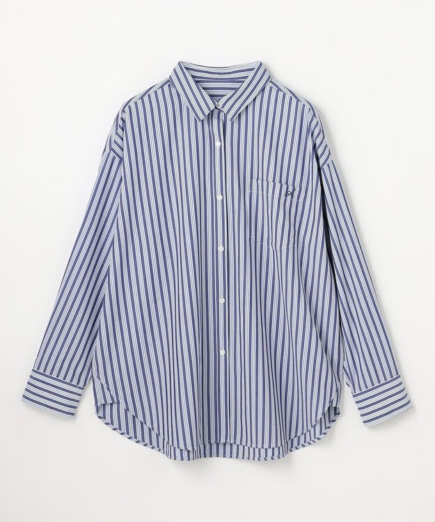 ANY ANYオーバーサイズシャツ ブルーストライプ