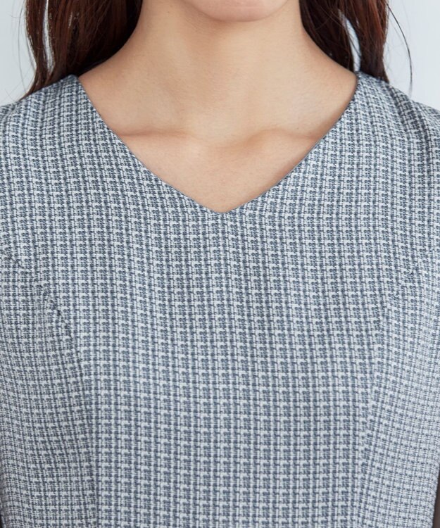 Tiaclasse 【洗える】ツイードタックワンピース オフホワイト