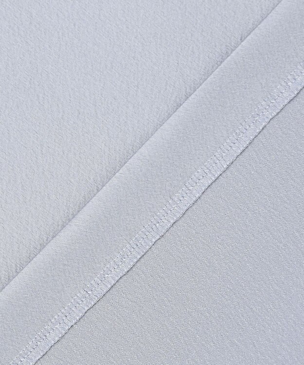 BEIGE， 【洗える・Precious 11月号掲載】LLOYD / ハンマーサテンロールカラー半袖ブラウス Dull Blue