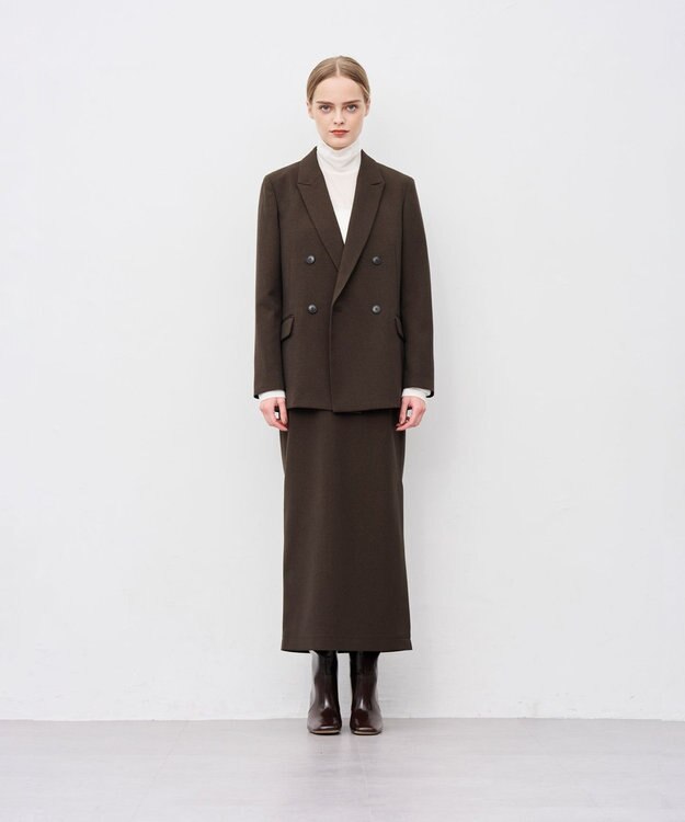 uncrave ウォッシャブルウールライクツイル ジャケット ブラウン