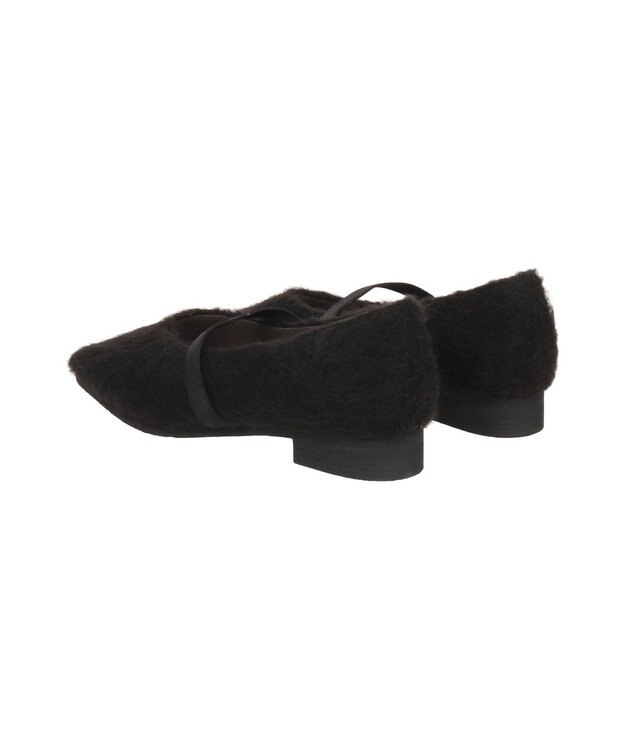 Bridget Birkin 【Bridget Birkin】エラスティックバンドもこもこスクエアバレエシューズ ブラック
