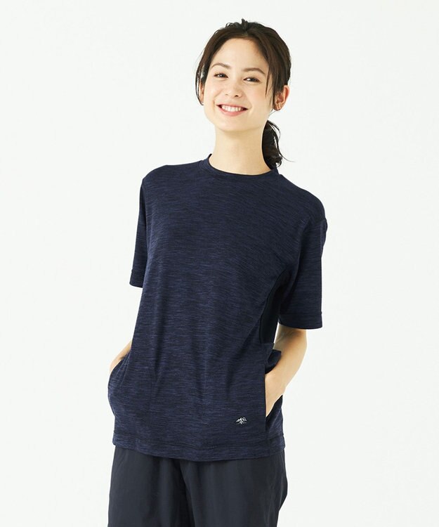 JOSEPH ABBOUD MOUNTAIN ランダムスラブリップル Tシャツ ネイビー系