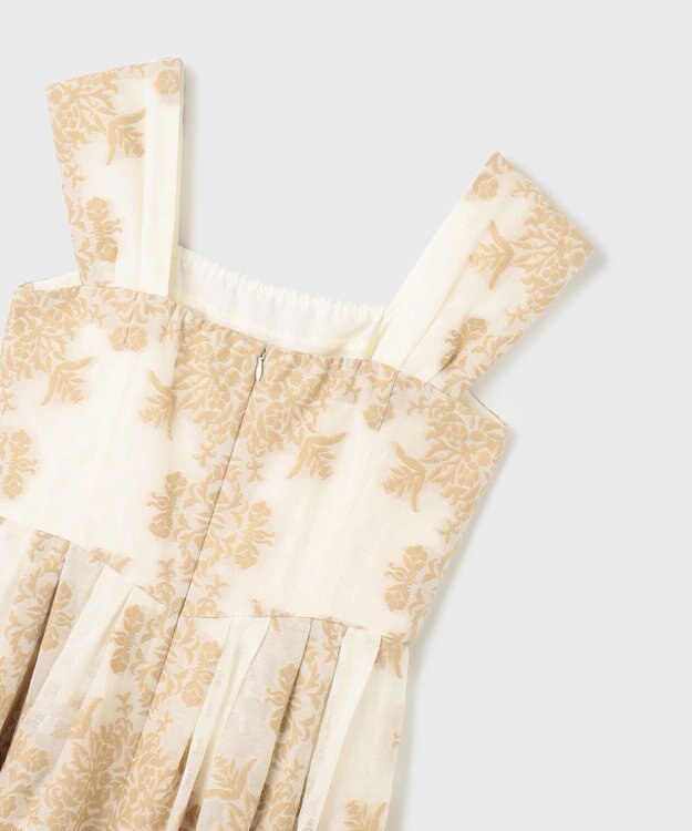 GRACE CONTINENTAL フレームジャガードドレス ベージュ