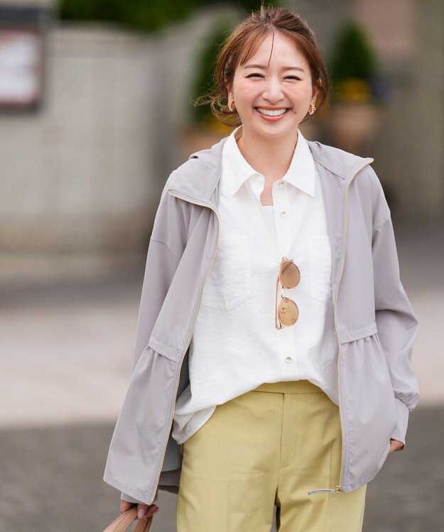ANY SIS ラッシュガード ジップアップフーディー ライトグレー