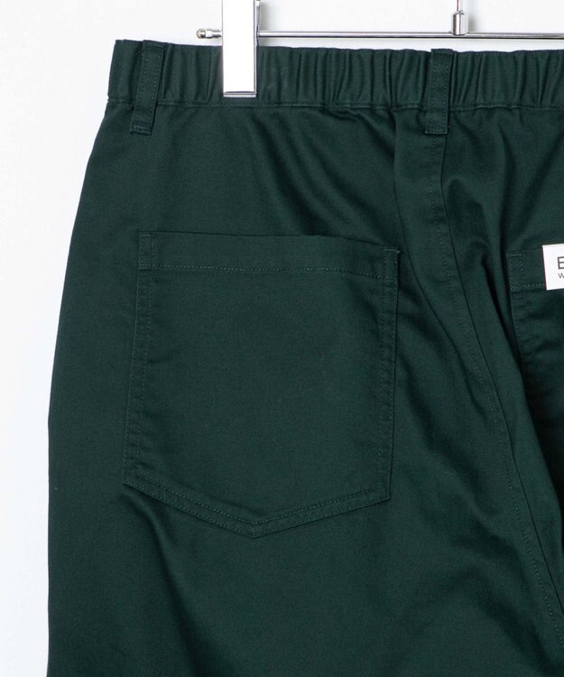 WEGO 【ユニセックス着用ITEM/ウエストゴム/手洗い可】チノイージーワイドパンツ ダークグリーン