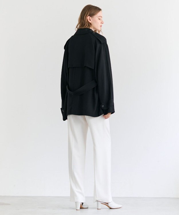 BEIGE， VESZELYITE / ラップショートトレンチコート Black