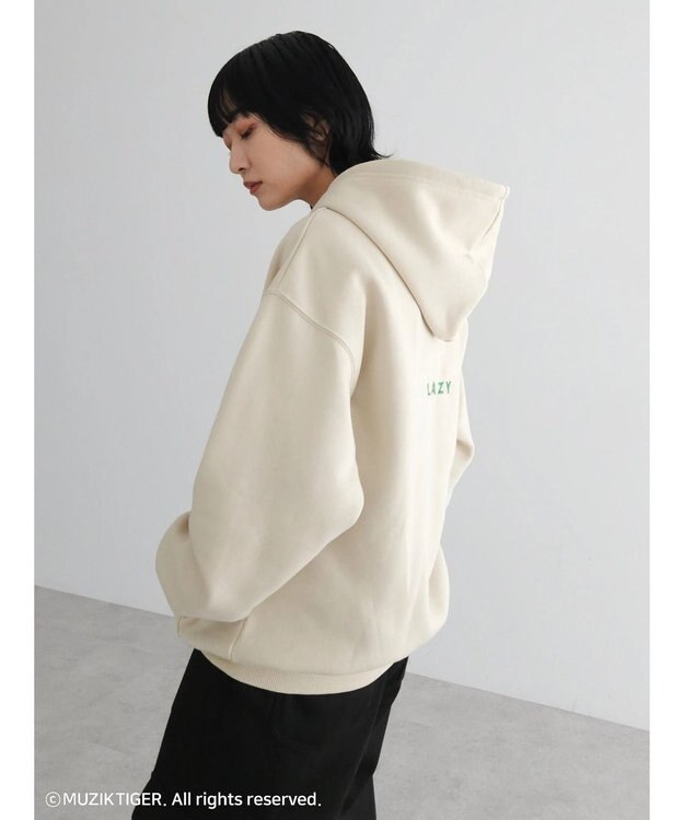 Green Parks ムジークタイガー／裏起毛刺しゅうフーディー Beige