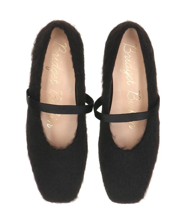 Bridget Birkin 【Bridget Birkin】エラスティックバンドもこもこスクエアバレエシューズ ブラック