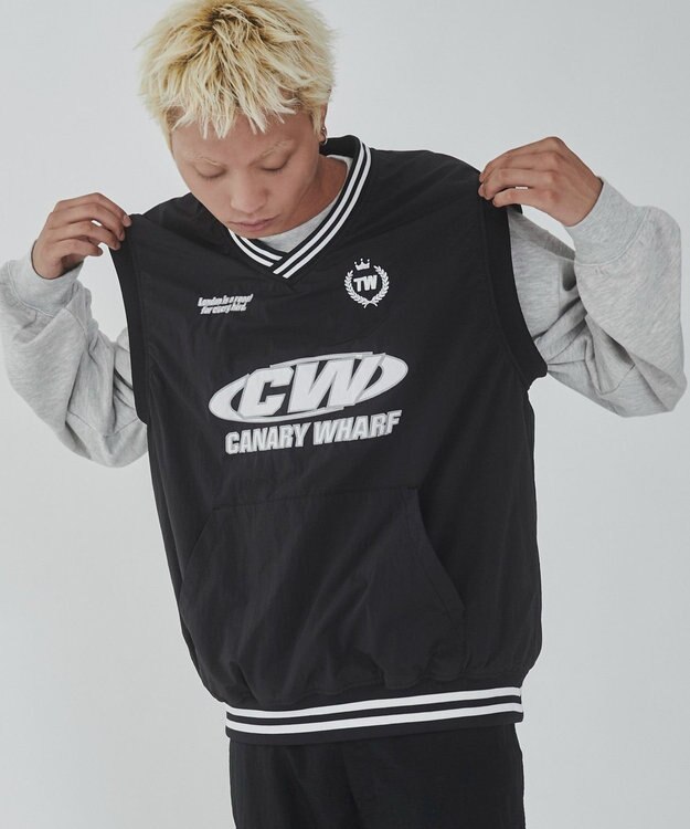 WEGO ナイロンVネックベスト ブラック