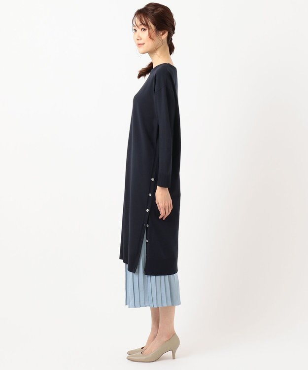 J.PRESS LADIES 【洗える】ワンピ＋プリーツスカート ツインセットワンピース ネイビー系