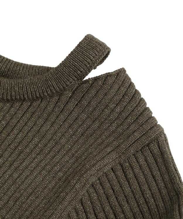 CRAFT STANDARD BOUTIQUE カットアウトニットワンピース Khaki