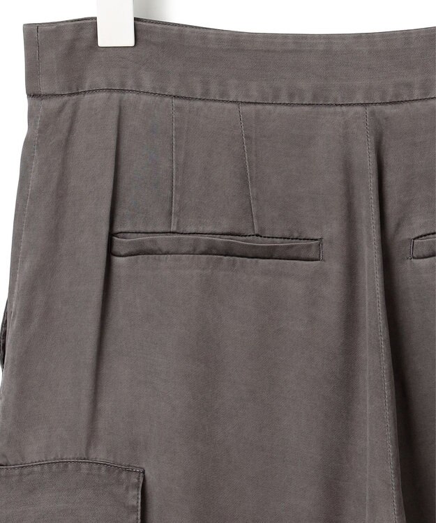 ICB L 【洗える】 キュプラピグメントクロス カーゴパンツ チャコール系