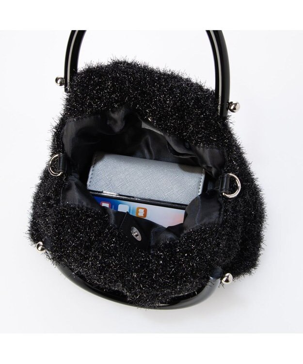 UNBILLION カシュカシュ cachecache / プラ手ハンドルキラキラミニ2wayバッグ ブラック