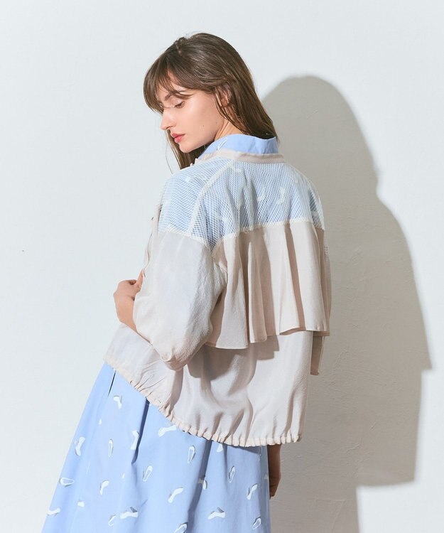 GRACE CONTINENTAL メッシュコンビシアーブルゾン ベージュ