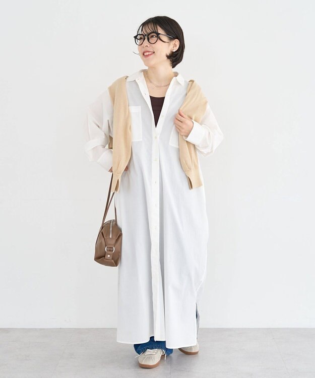 Green Parks ＵＶカットシャツワンピース Off White