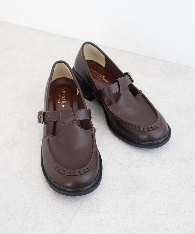 Green Parks ＥＴＳ．Ｔストラップローファー Dark Brown