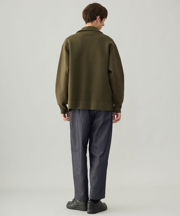 UNFILO MENS 【男女兼用/新色追加】スウェットライク ジップ タートルネックニット [24年秋冬商品] カーキ