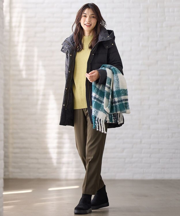 ANY ラムウールボトルネックプルオーバー グリーン