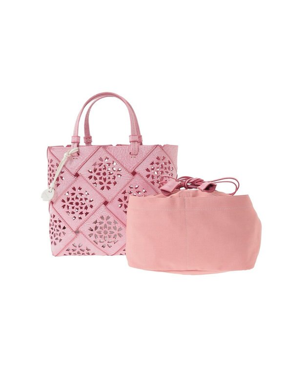 genten フラッターバスケット 手提げバッグ サクラピンク