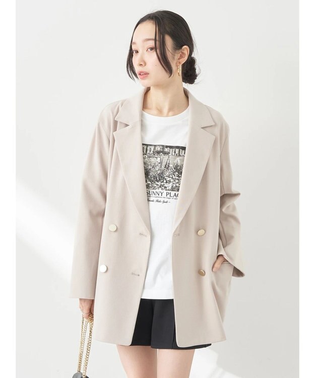 earth music&ecology ダブルテーラードジャケット Beige