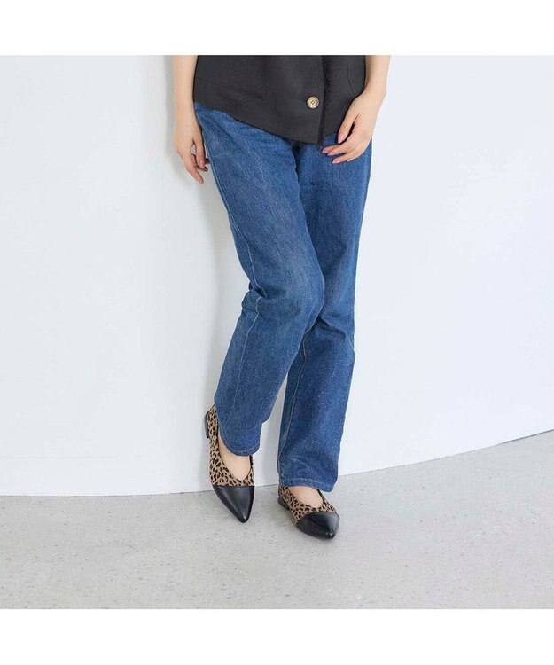 MODE ET JACOMO <noyau>ポインテッドトゥコンビデザインパンプス ベージュキジ