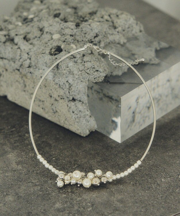 YECCA VECCA パールMIXパイプネックレス Silver