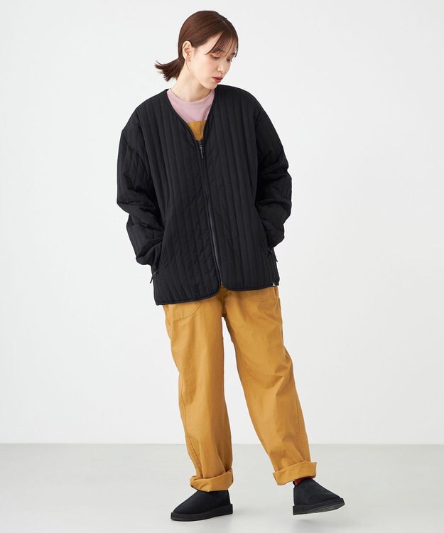 SHARE PARK LADIES 【UNISEX】キルティング蓄熱中綿 Ｖカーディガン（Mサイズ） ブラック