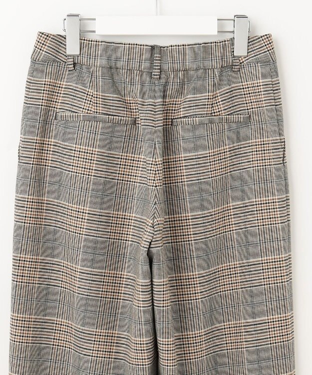 J.PRESS LADIES 【洗える】PL/Visストレッチチェック セミワイド パンツ グレー系3