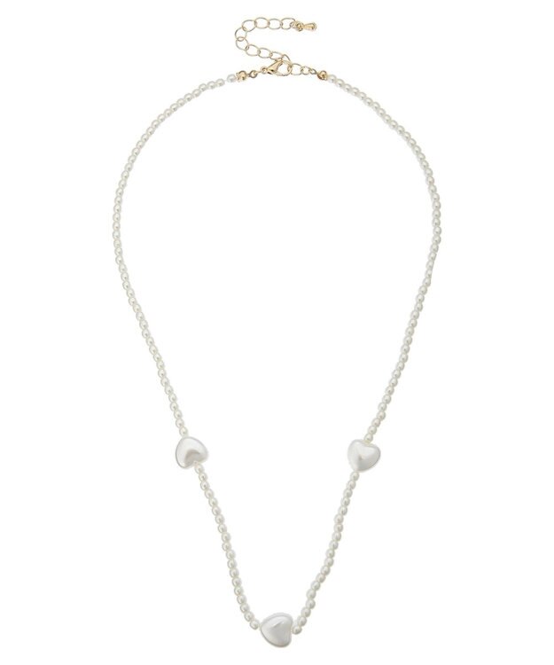 Green Parks ・ＨＡＬＦ　ＴＩＭＥ　ベビーパールハートネックレス White