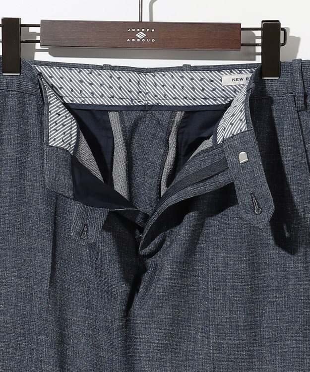 JOSEPH ABBOUD 清涼感【ウエストも伸びる!/弱撥水/イージーケア/軽量/ストレッチ】クールピケ パンツ ダルブルー系