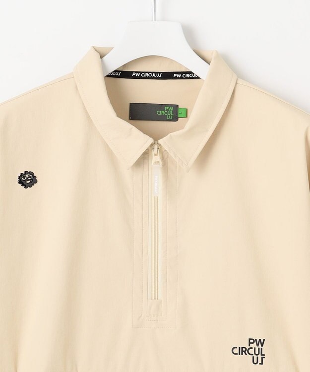 PW CIRCULUS 【撥水加工/ ストレッチ】【MEN】ハーフジップシャツ ゴルフ アイボリー系