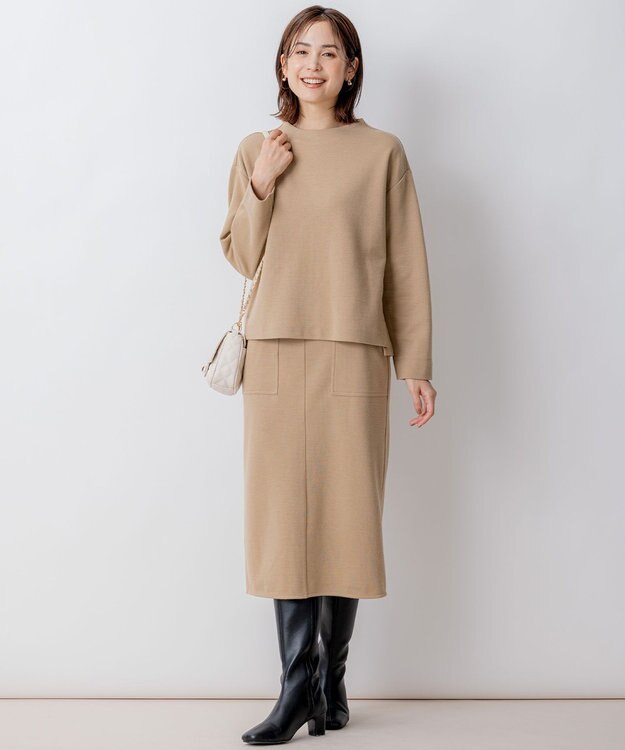 組曲 S 【WEB限定・2SET】ウールジャージーセットアップ ベージュ系