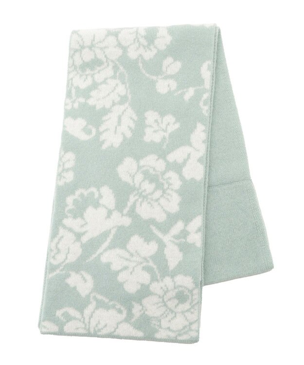 MOONBAT mila schon カシミヤ100%ジャカードプチマフラー ミントグリーン