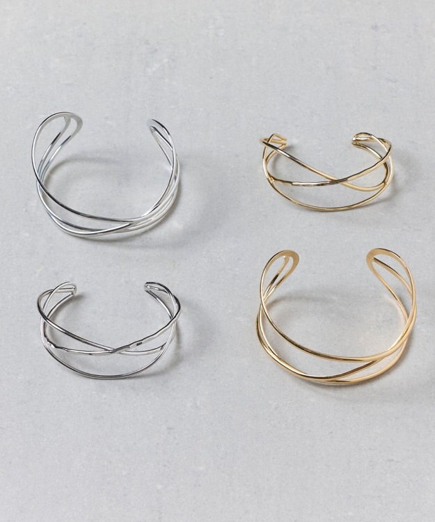 Phoebe グリッターワイドカフバングル　ゴールド ゴールド