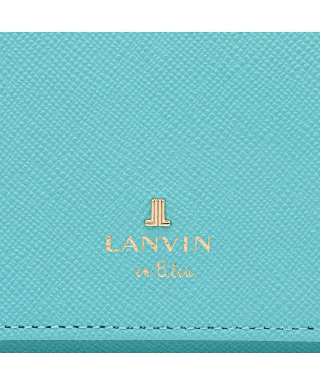 LANVIN en Bleu リュクサンブールカラー 二つ折り被せ財布 エメラルドグリーン