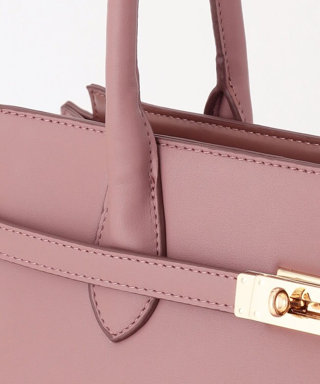 組曲 ベルトデザイントート バッグ ベージュピンク系