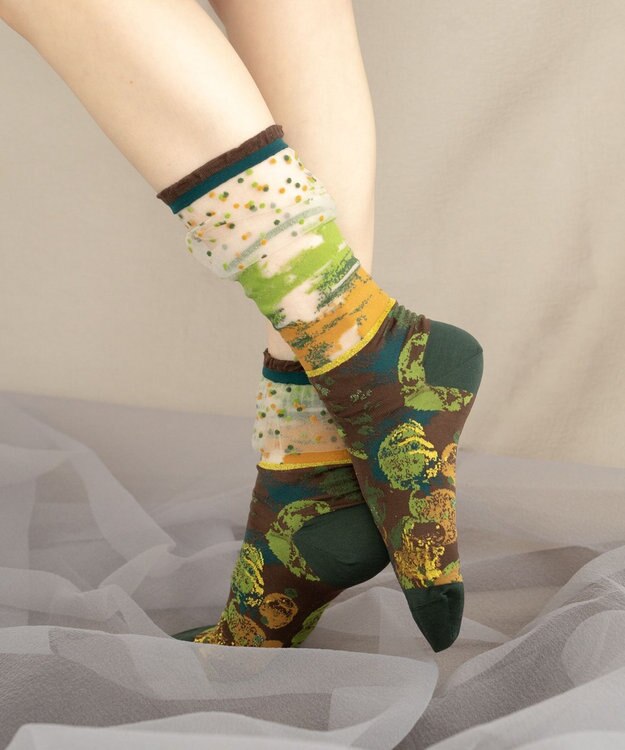 COQ LANDSCAPE シアーハイソックス グリーン