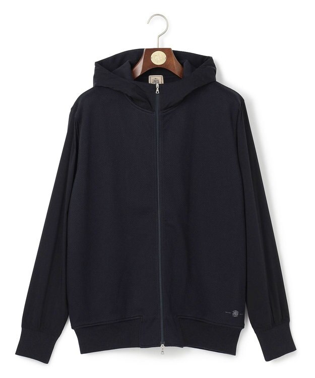 J.PRESS MEN お出かけシーンにも最適【J.PRESS PREMIUM JERSEY】ジャガードリンクス コンビパーカー ネイビー系