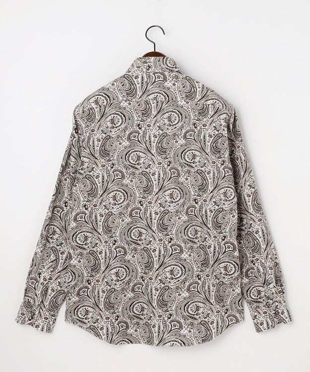 JOSEPH ABBOUD 【LIBERTY・綿100％】リバティペイズリープリントコーデュロイ シャツ ダークブラウン系6