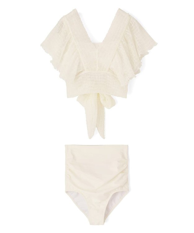 San-ai Resort（三愛水着楽園） フリルスリーブノンワイヤービキニ　9M　【San-ai Resort（サンアイリゾート）】 ホワイト