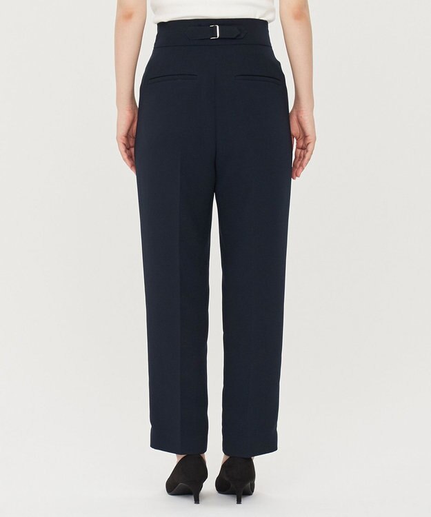 uncrave 【防シワ・洗濯機洗い可】ウォッシャブルダブルクロス テーパード パンツ ネイビー