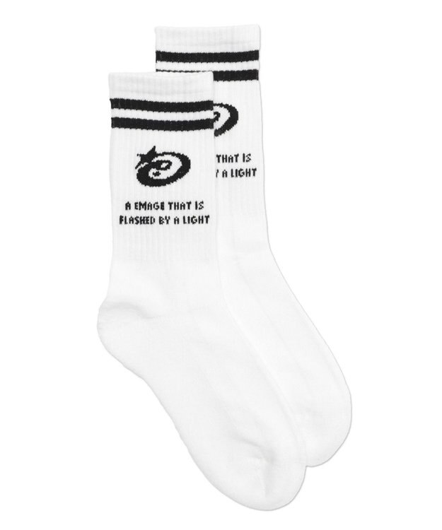 WEGO 2ラインデザインソックス ホワイト