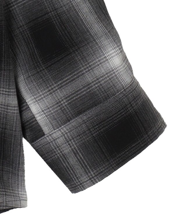 WEGO フードチェックBIGシャツ ブラック