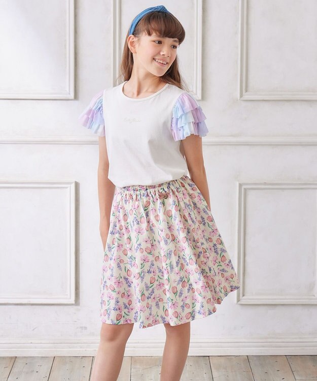 ANY KIDS 花柄 スカパン オフホワイト系花柄